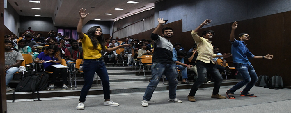 CMR University students dancing on Gaming Day event